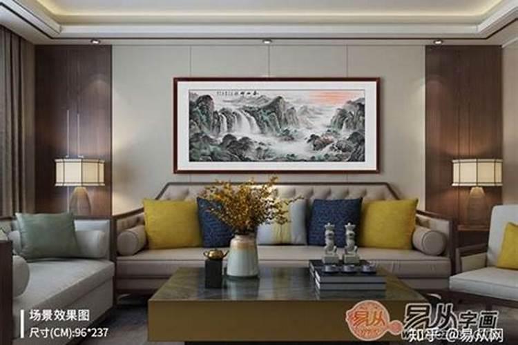 别墅客厅挂什么字画好风水 新中式挂画