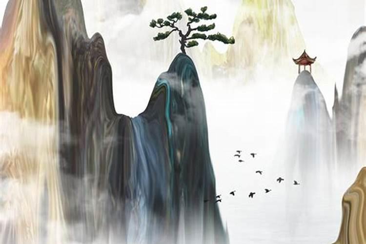 古风水墨山水贴纸怎么做？